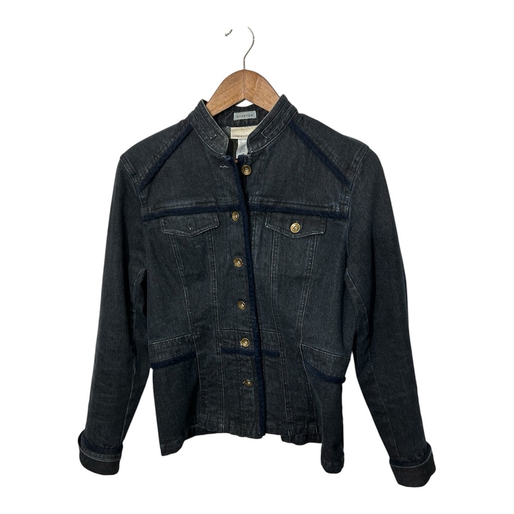 Jones New York Sport Stretch Dark Wash Denim Jean Jacket Size Small